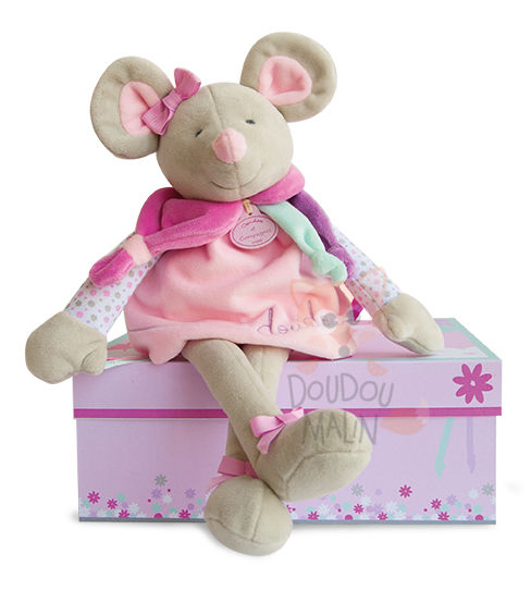  pearly the mouse baby comforter dress pink purple grey 